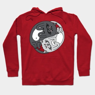 Yin & Yang cats - black & white Hoodie